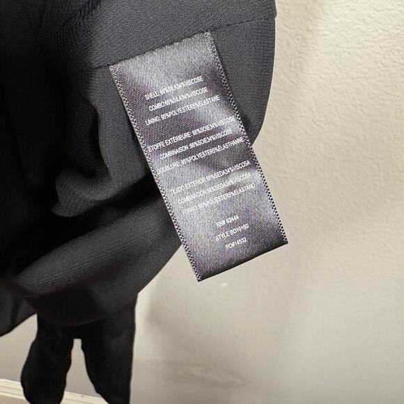 Nicole Miller Small Asymmetric Sheath Dress Black Yellow Silk Blend Abstract - Picture 9 of 9